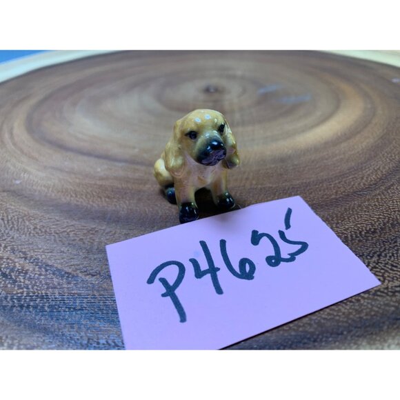 Vintage Miniature Porcelain Spaniel Dog Figurine Brown & Black Hand-Painted Coll - Picture 8 of 8